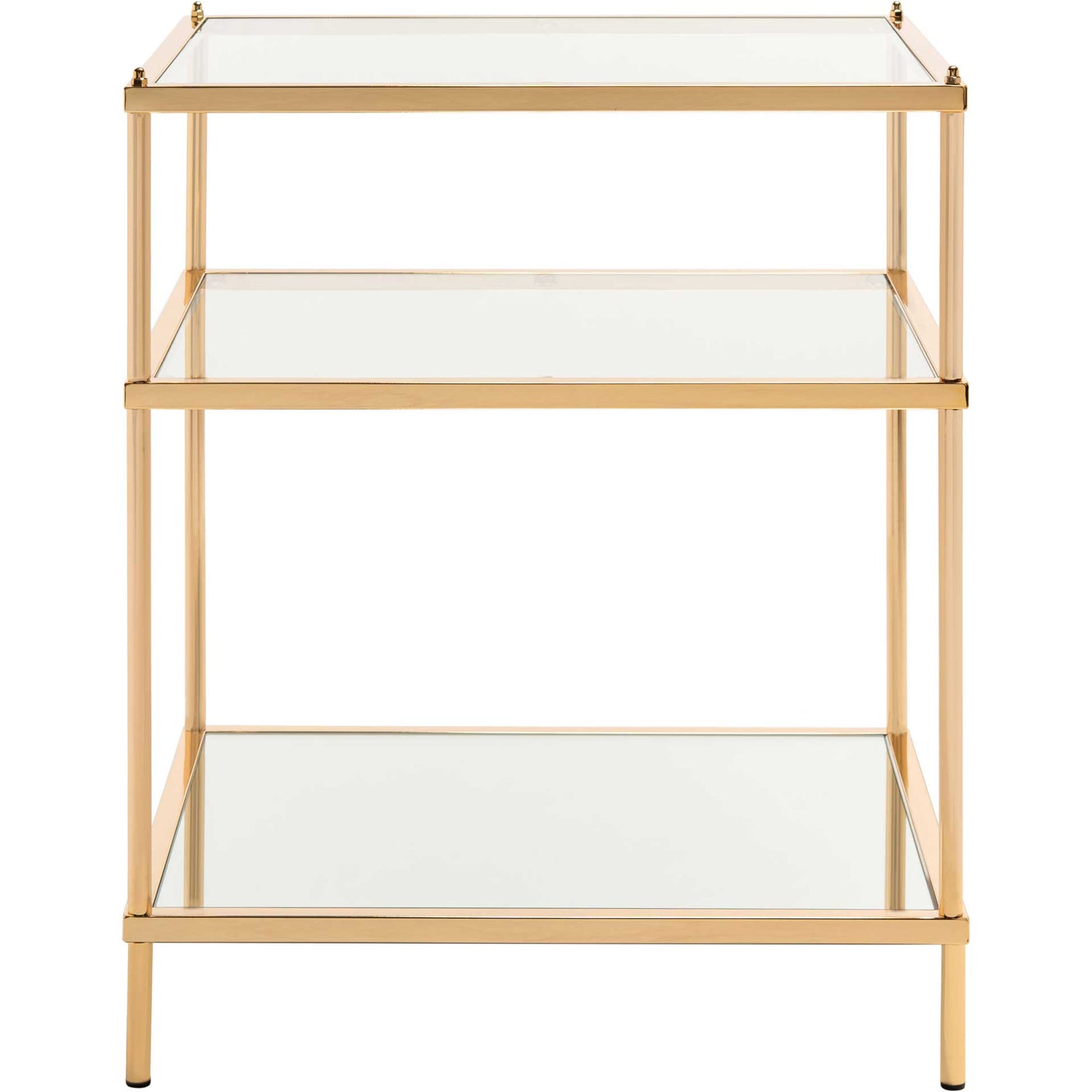 Noah 3 Tier Accent Table Polished Gold/Glass