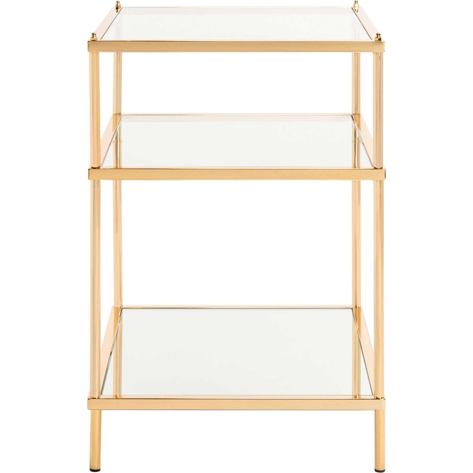 Noah 3 Tier Accent Table Polished Gold/Glass