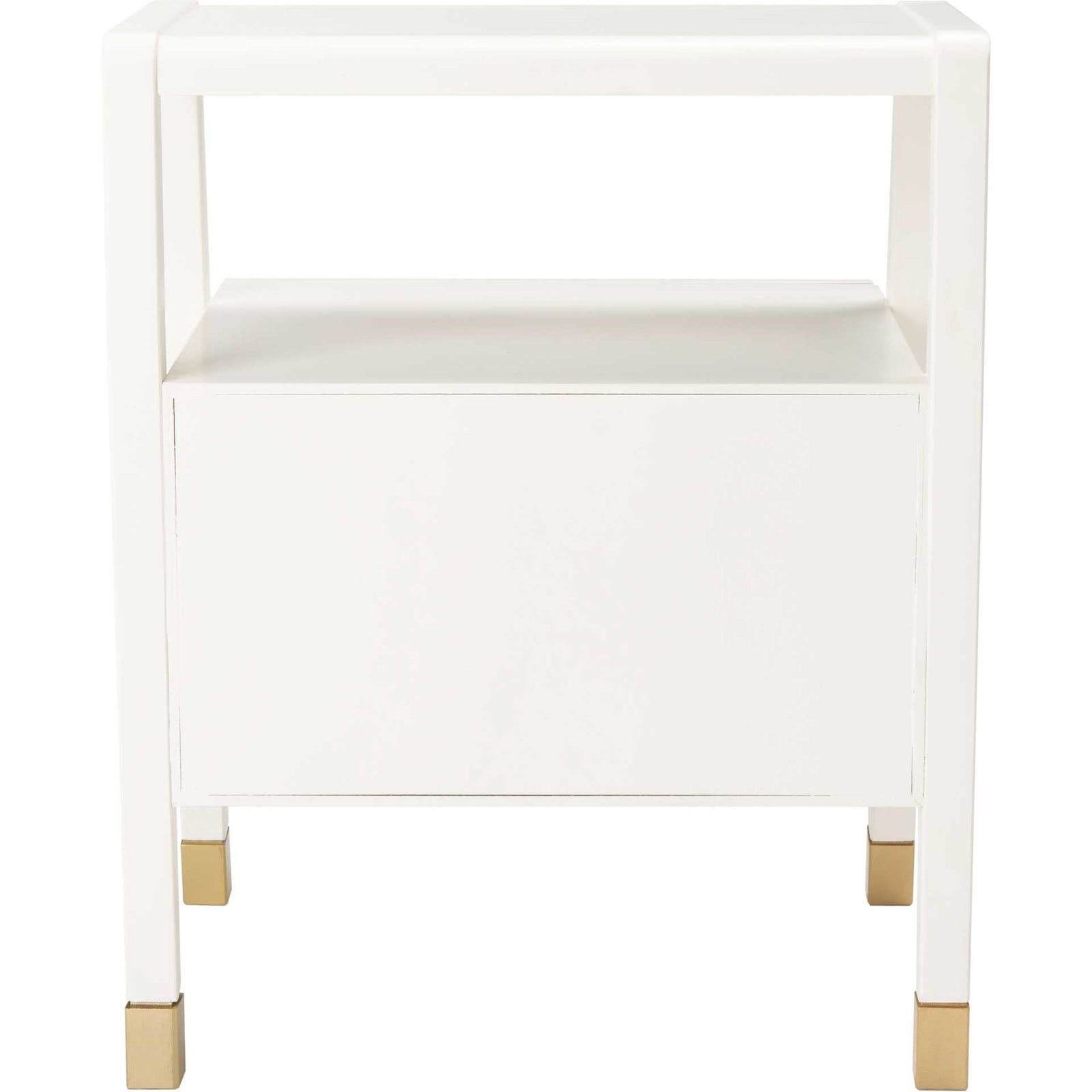 Colbie 2 Drawer 1 Shelf Accent Table White/Gold