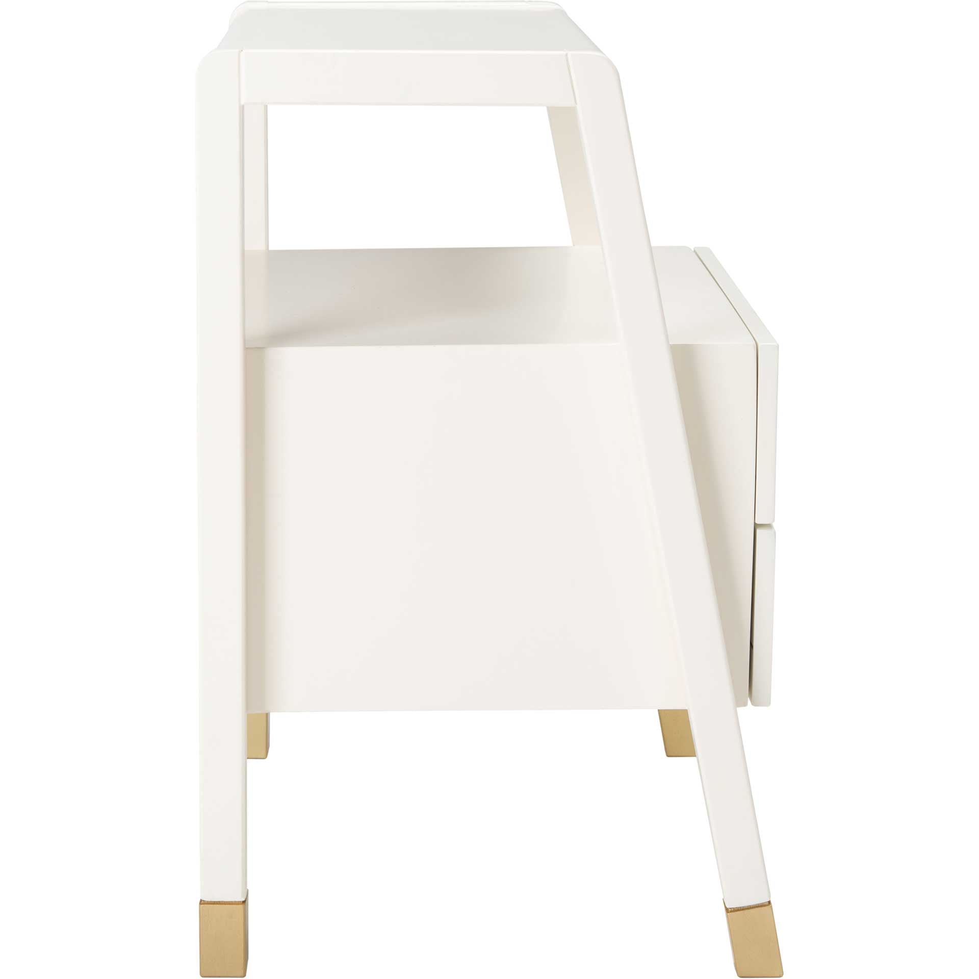 Colbie 2 Drawer 1 Shelf Accent Table White/Gold