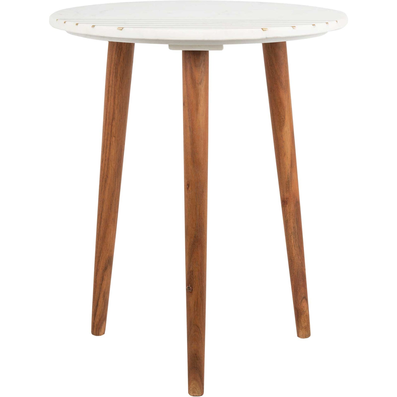 Valet Marble Accent Table Natural Brown/White/Gold