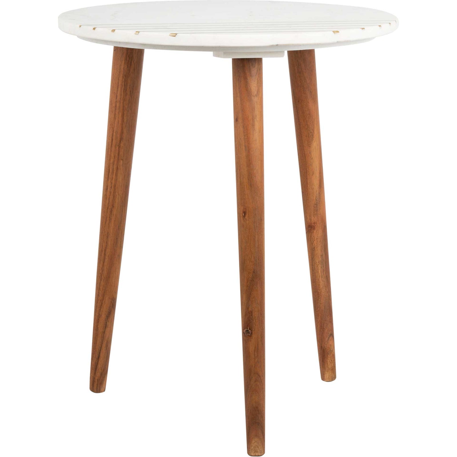 Valet Marble Accent Table Natural Brown/White/Gold