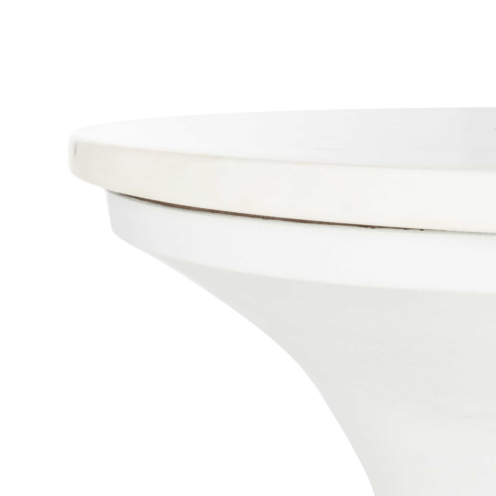 Michael Pedestal End Table White Marble/White