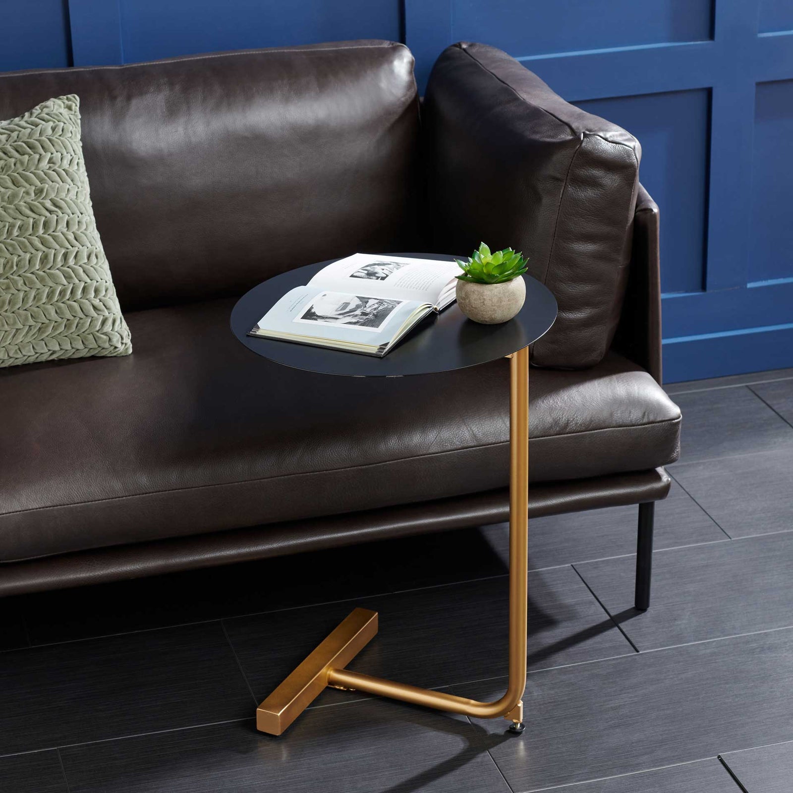 Harlyn Round Side Table Black/Gold