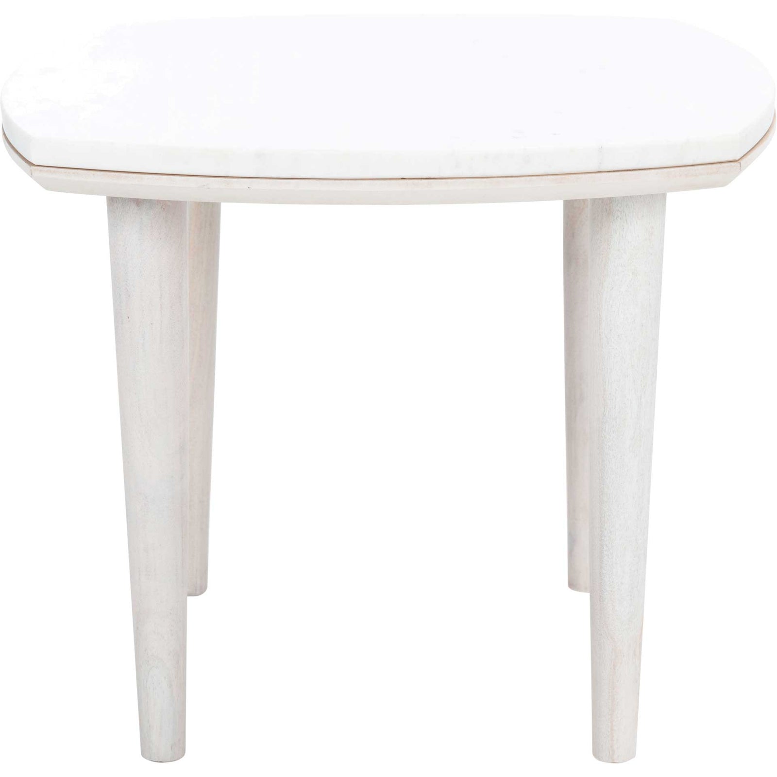 Larkspur Marble Side Table White Wash/White