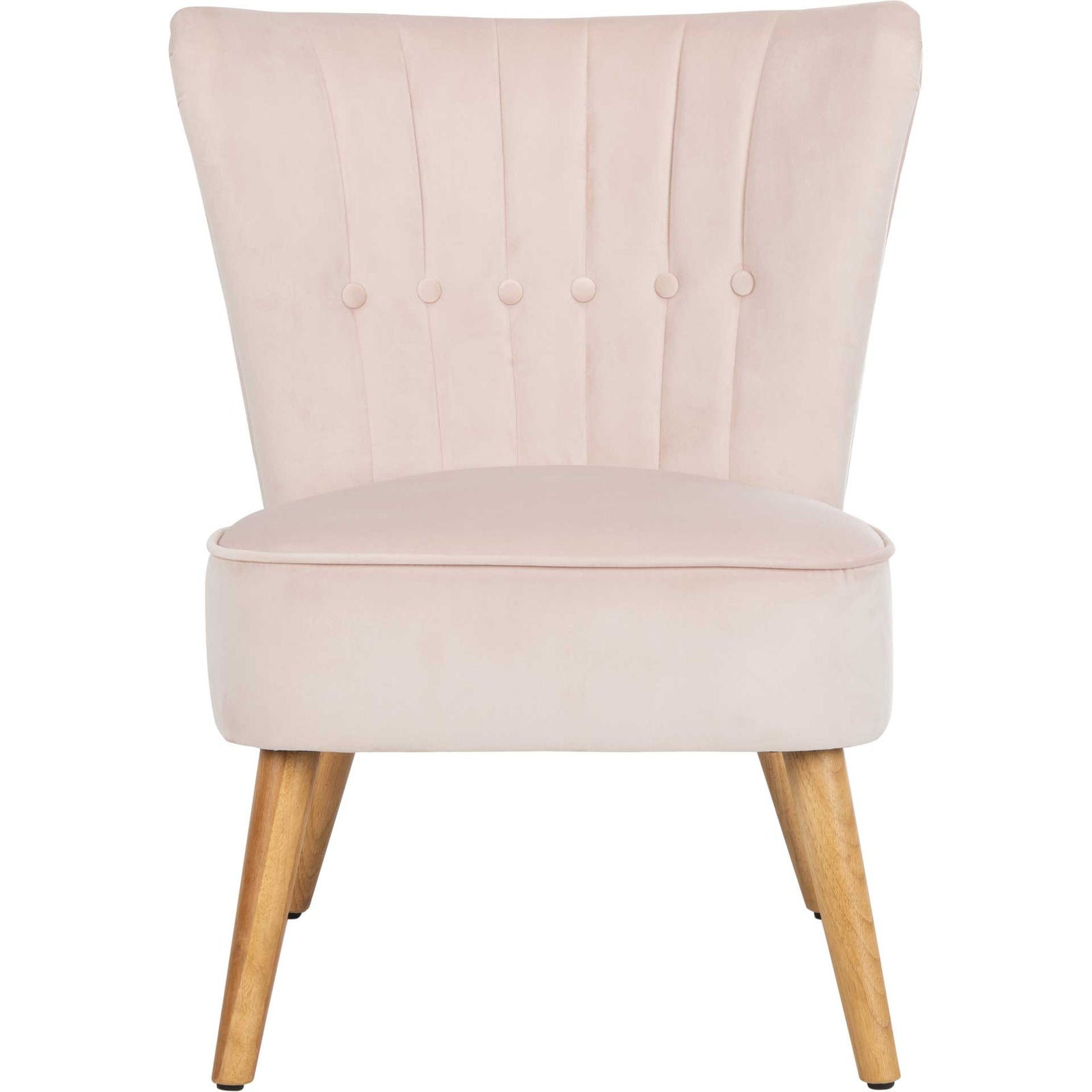 Juliet Mid Century Accent Chair Pale Pink/Natural