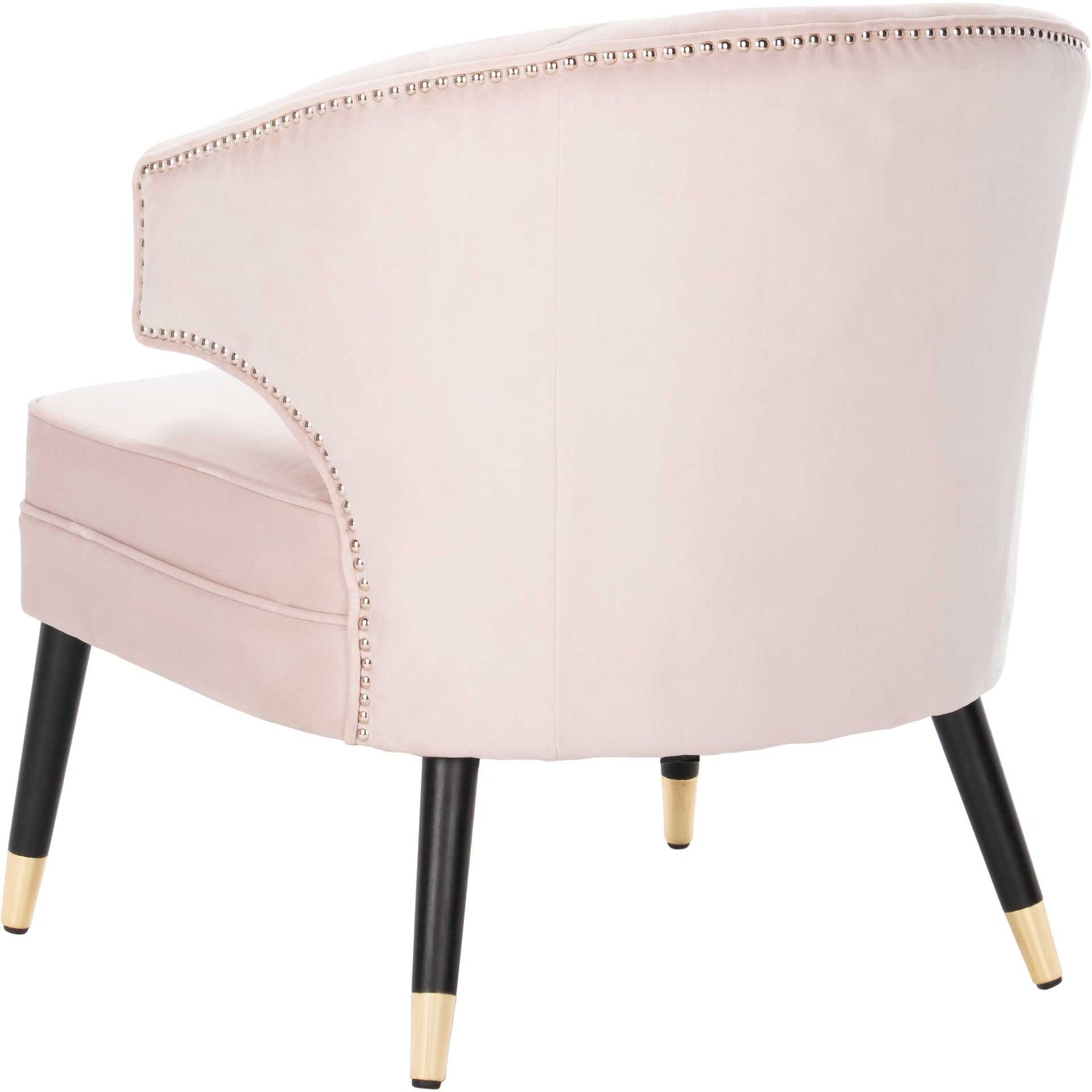 Stitch Wingback Accent Chair Pale Pink/Black