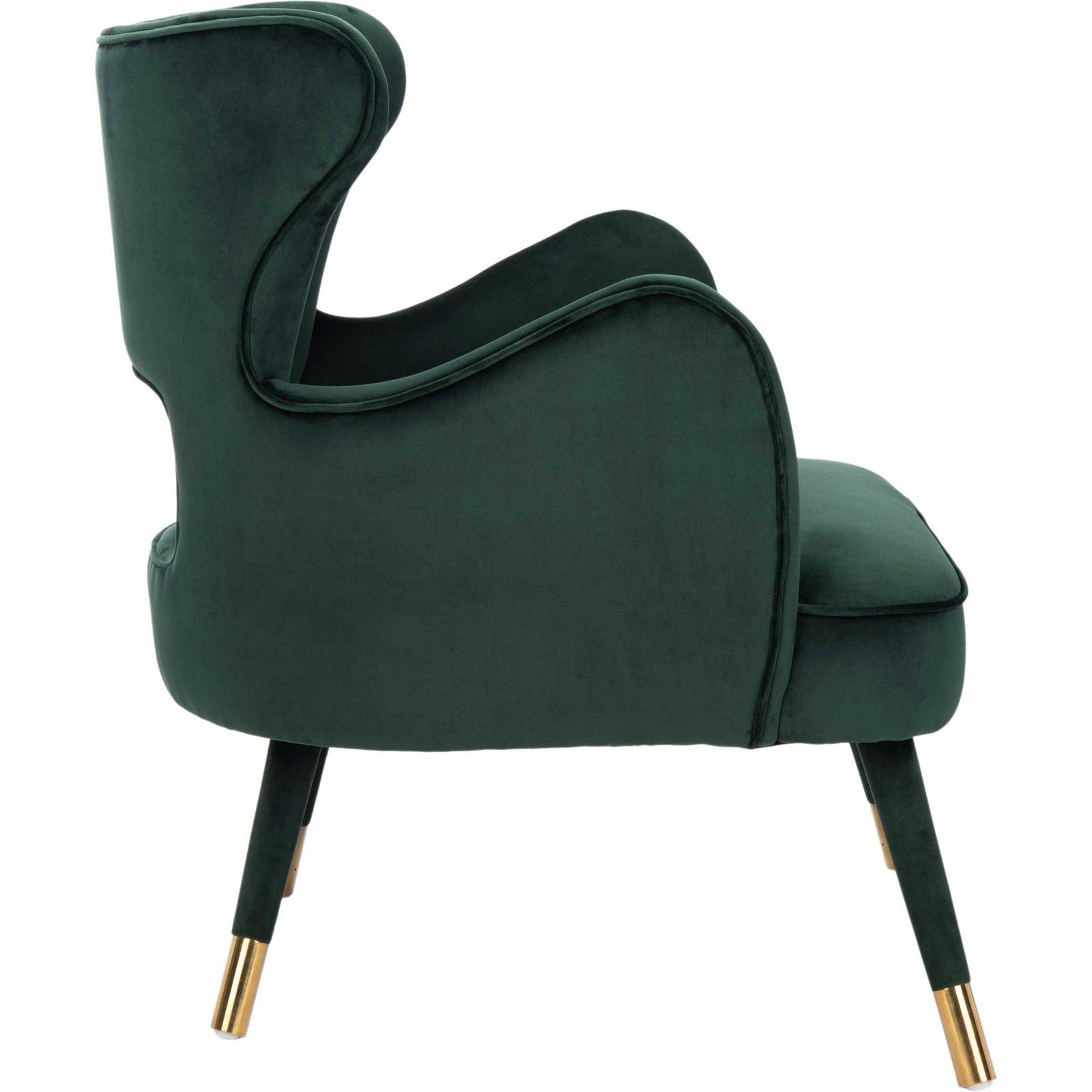 Blake Wingback Accent Chair Forest Green/Gold
