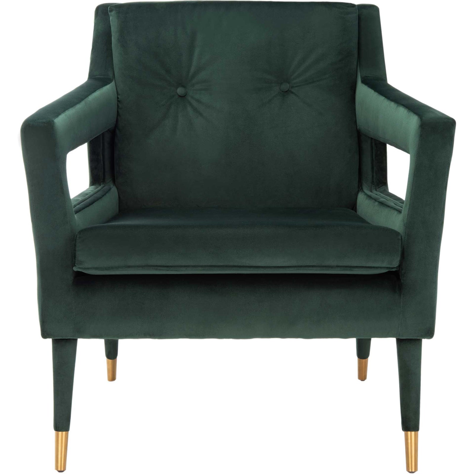 Malloy Tufted Accent Chair Forest Green/Gold