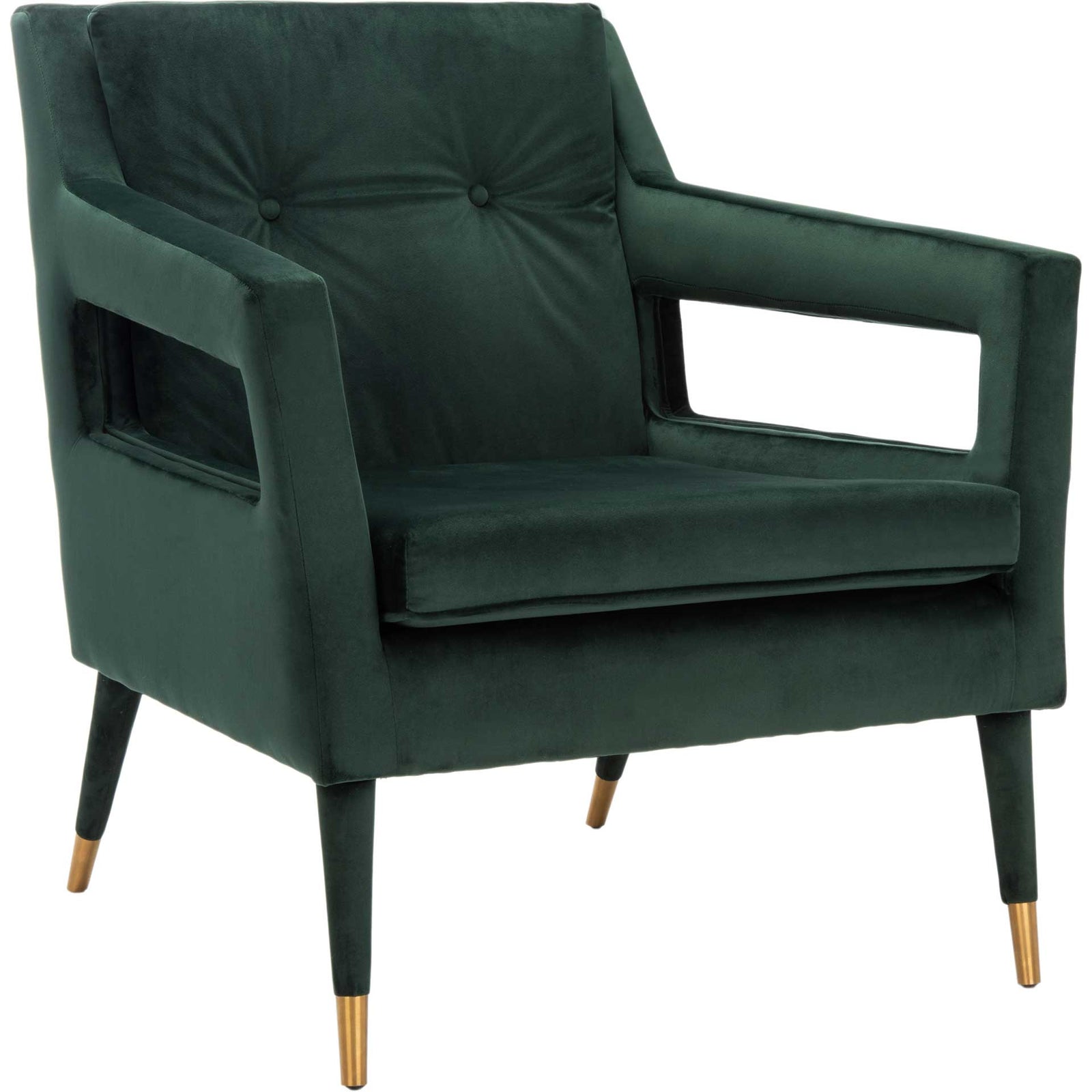 Malloy Tufted Accent Chair Forest Green/Gold