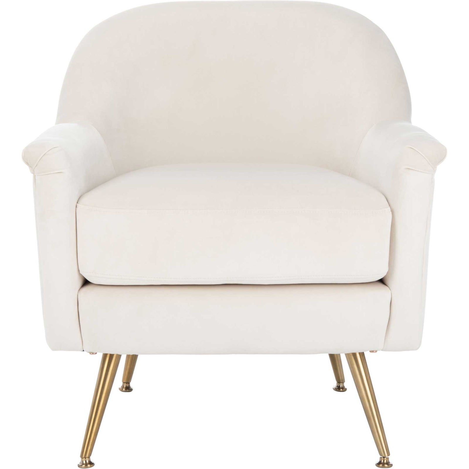 Brendan Mid Century Arm Chair Ivory/Brass