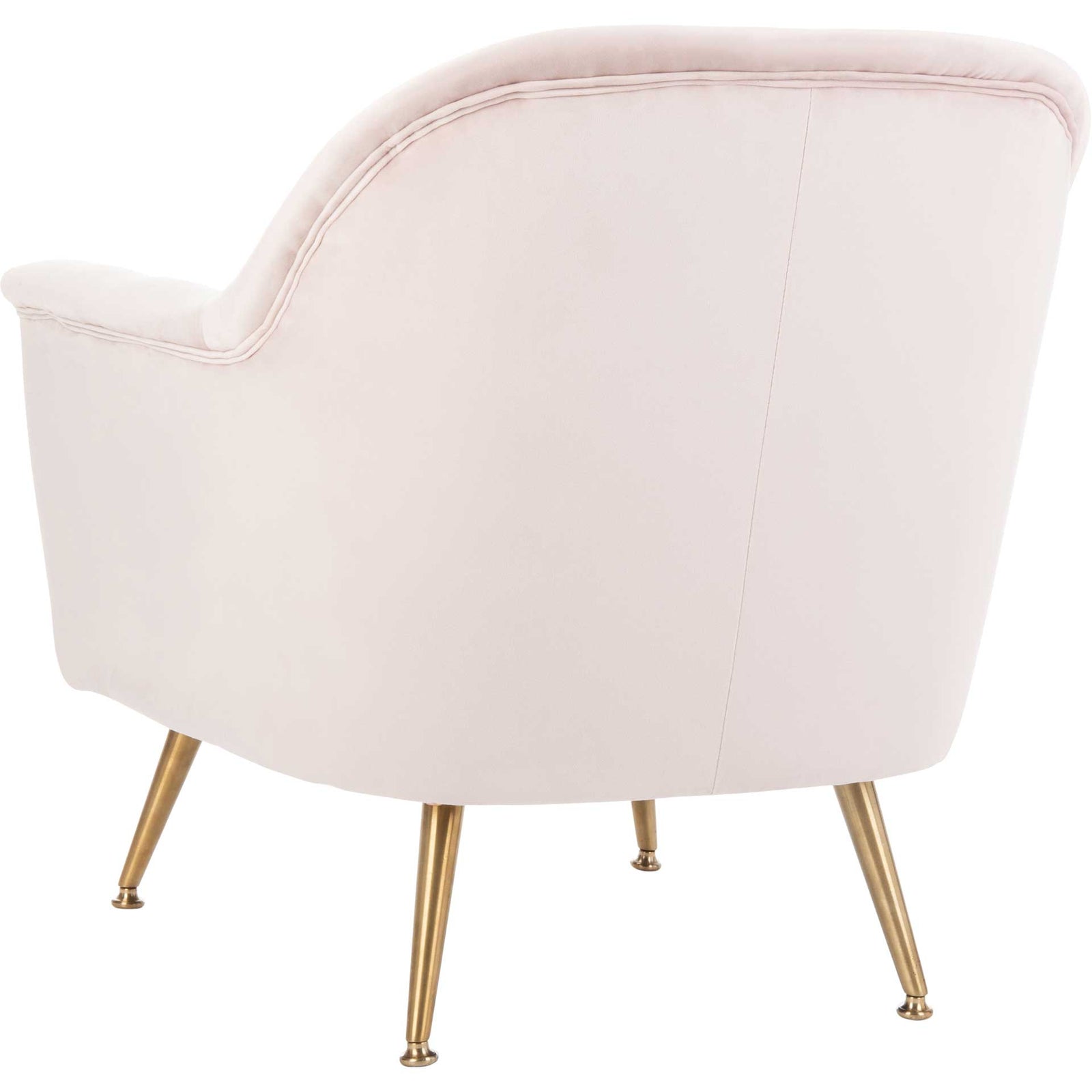 Brendan Mid Century Arm Chair Blush Pink/Brass