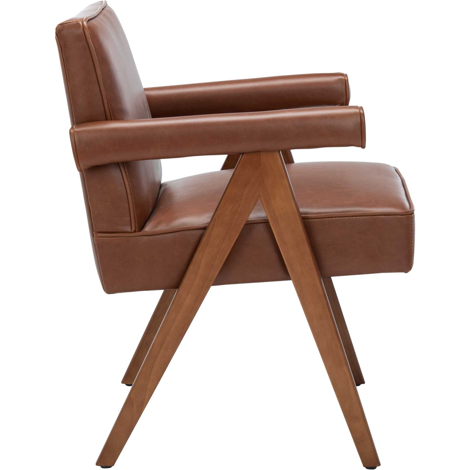 Sunflower Mid Century Arm Chair Cognac/Walnut