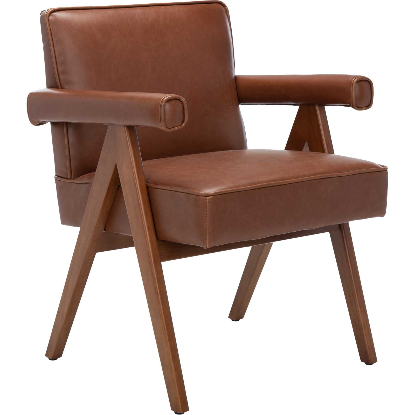 Sunflower Mid Century Arm Chair Cognac/Walnut