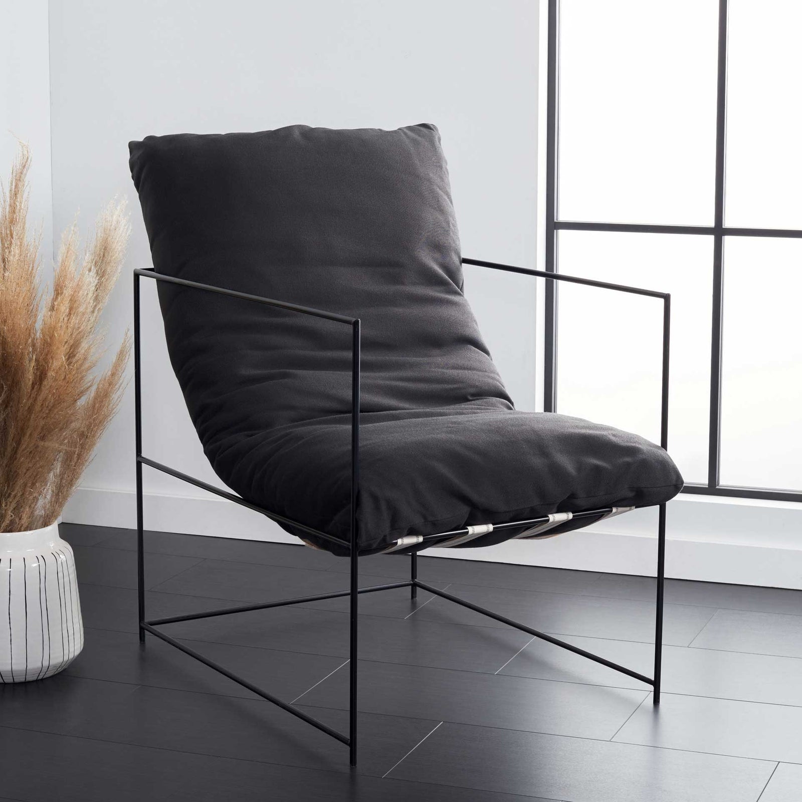 Polidoro Pillow Top Accent Chair Black
