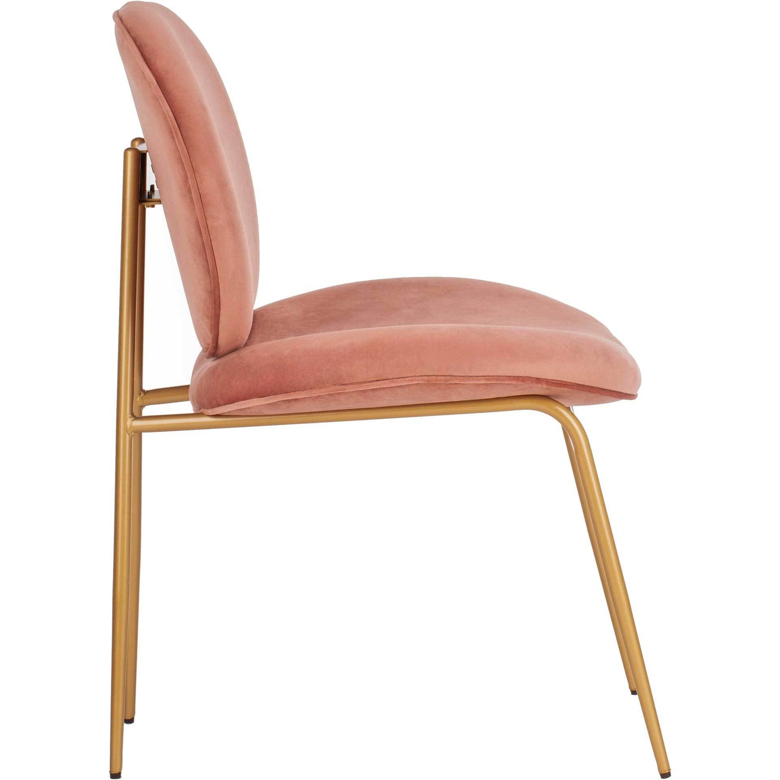 Jorden Round Side Chair Dusty Rose/Gold (Set of 2)