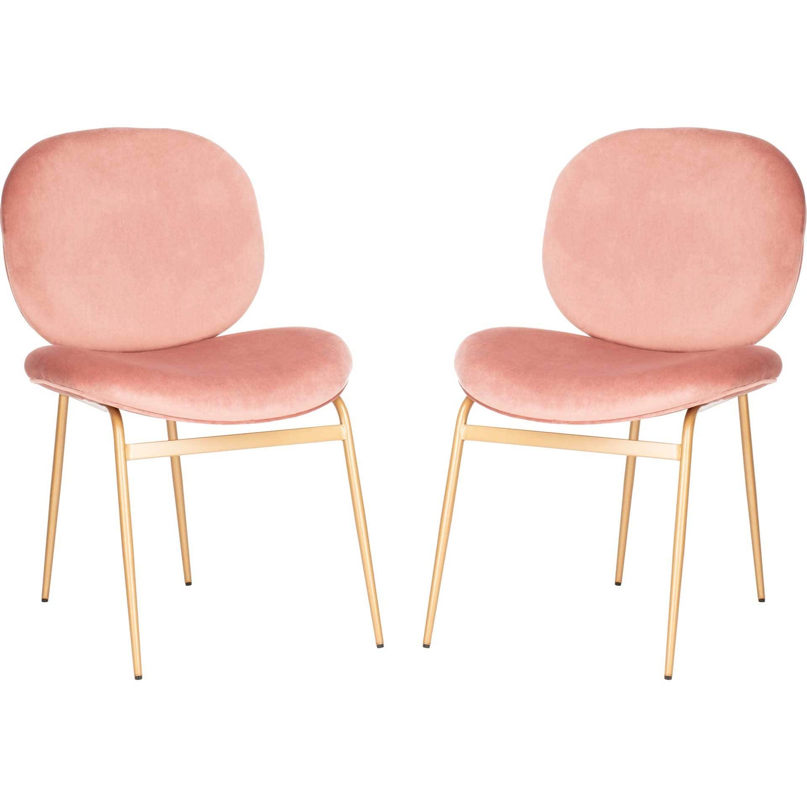Jorden Round Side Chair Dusty Rose/Gold (Set of 2)