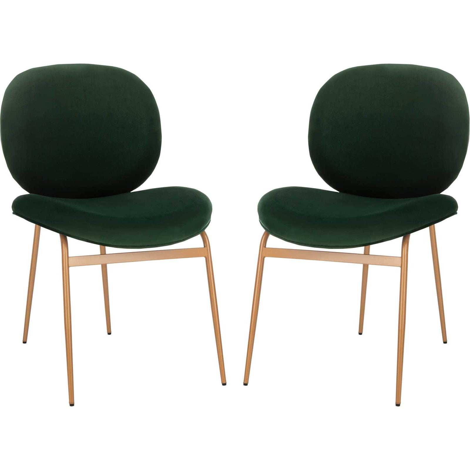 Jorden Round Side Chair Malachite Green/Gold (Set of 2)