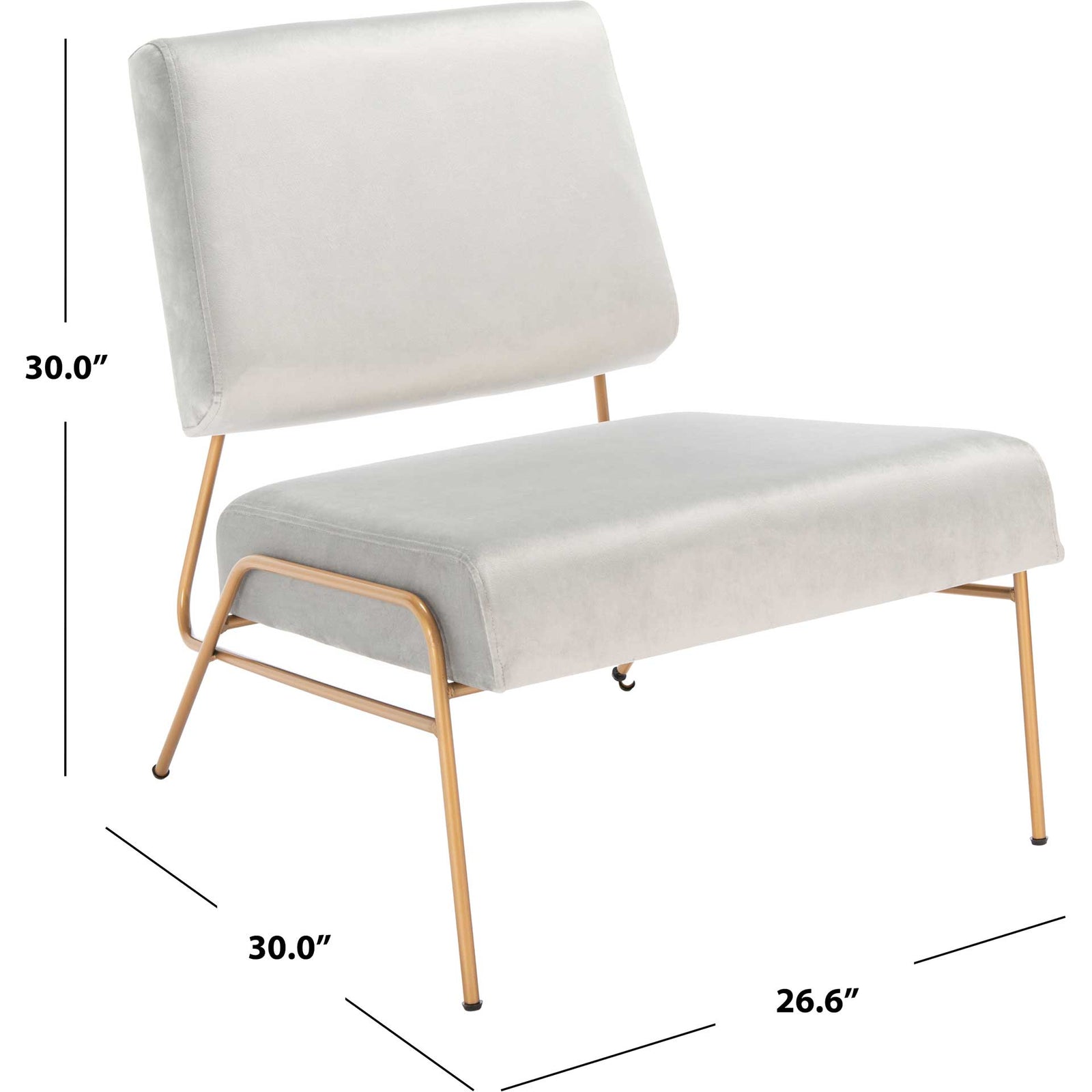 Rosa Velvet Accent Chair Gray/Gold