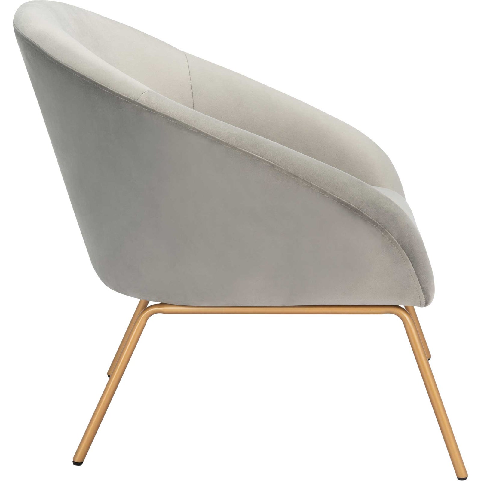 Manny Velvet Accent Chair Gray/Gold