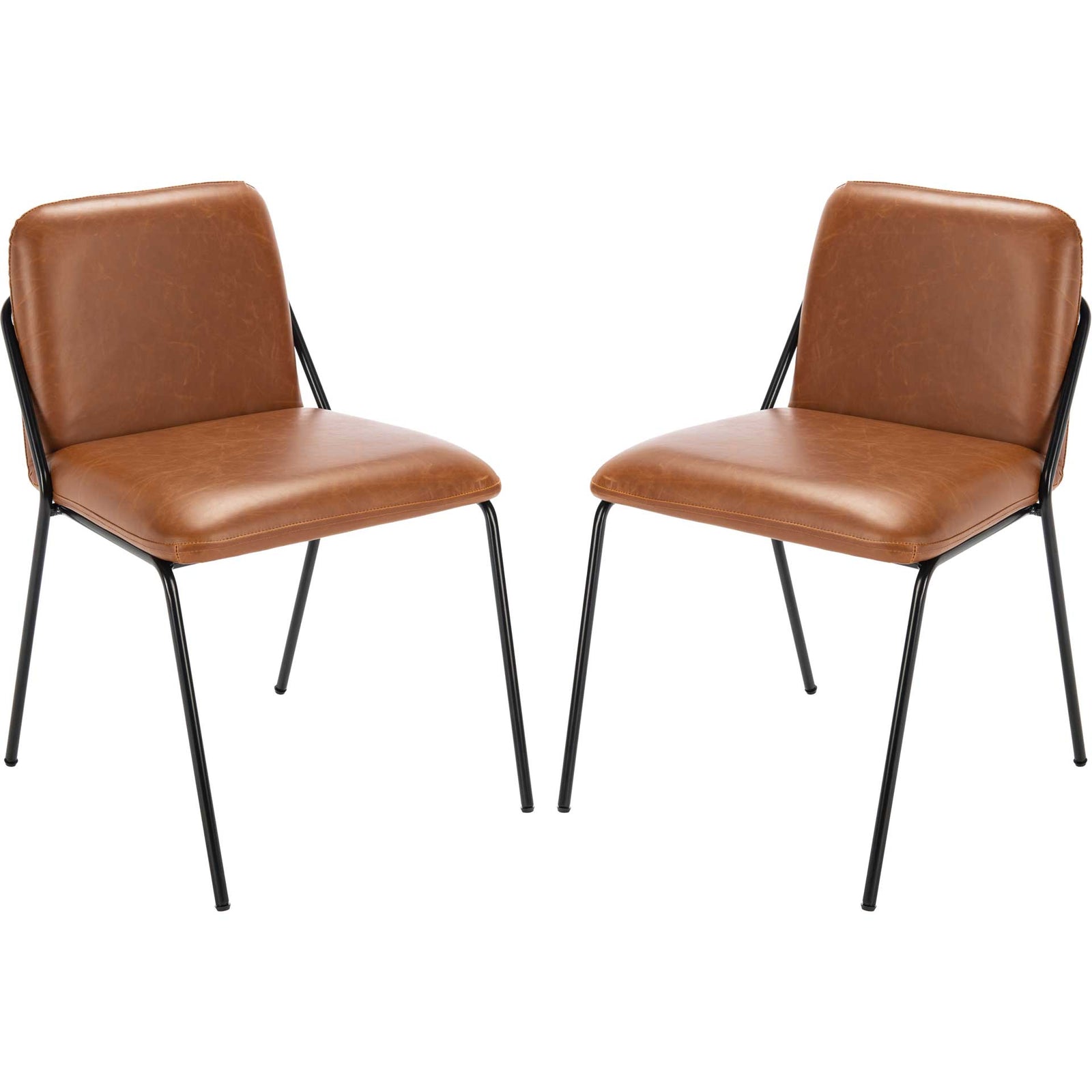 Tahlia Side Chair Light Brown/Matte Black (Set of 2)