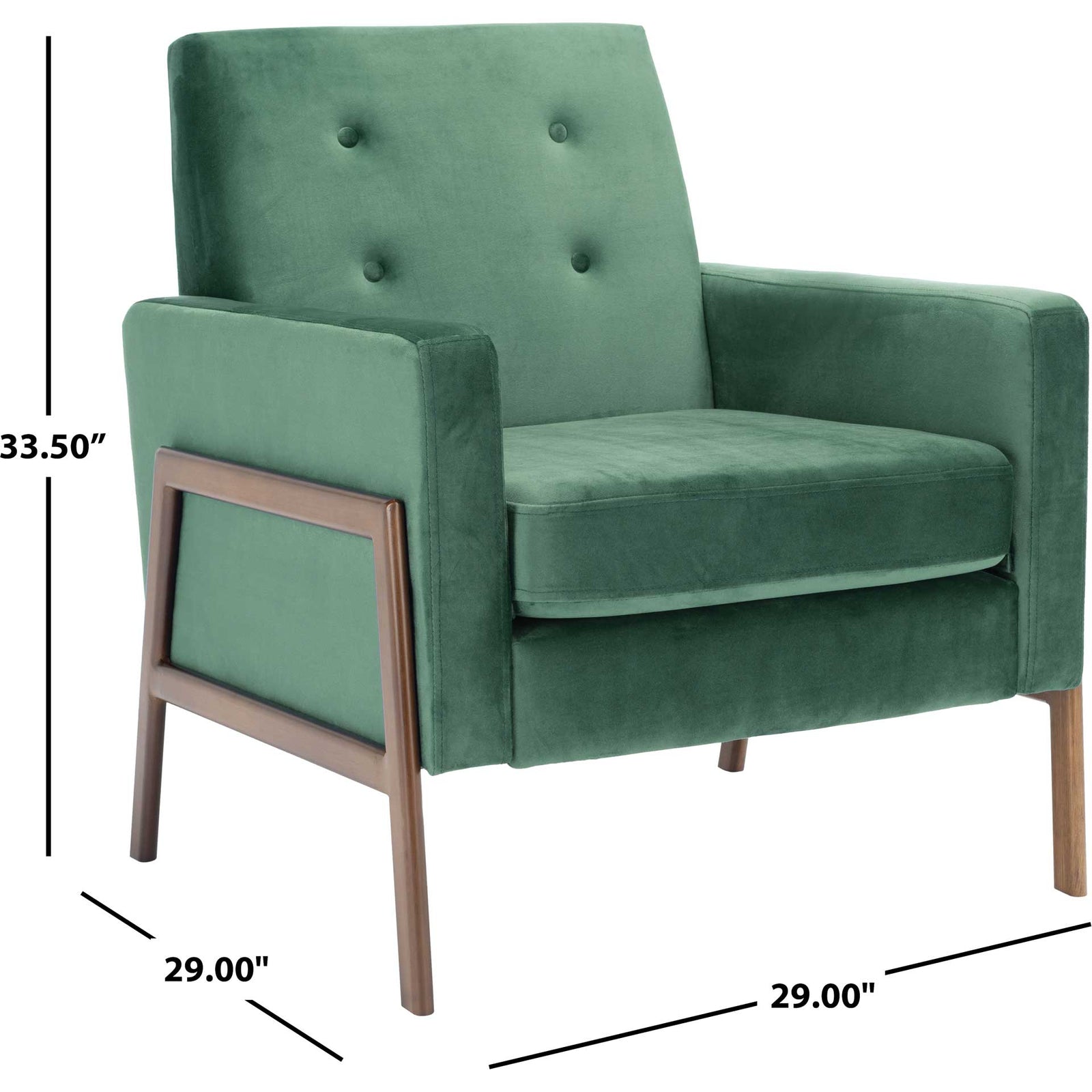 Rocha Sofa Accent Chair Malachite Green/Antique Coffee