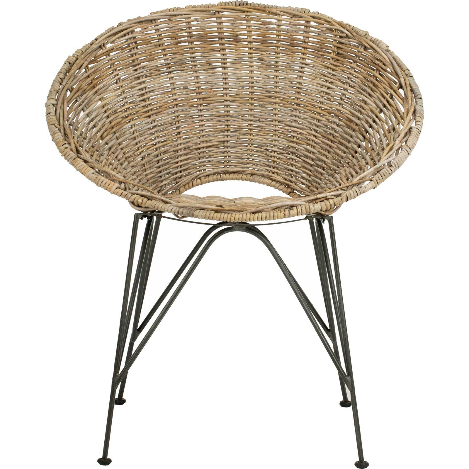 Sienna Rattan Accent Chair Gray Wash/Dark Steel