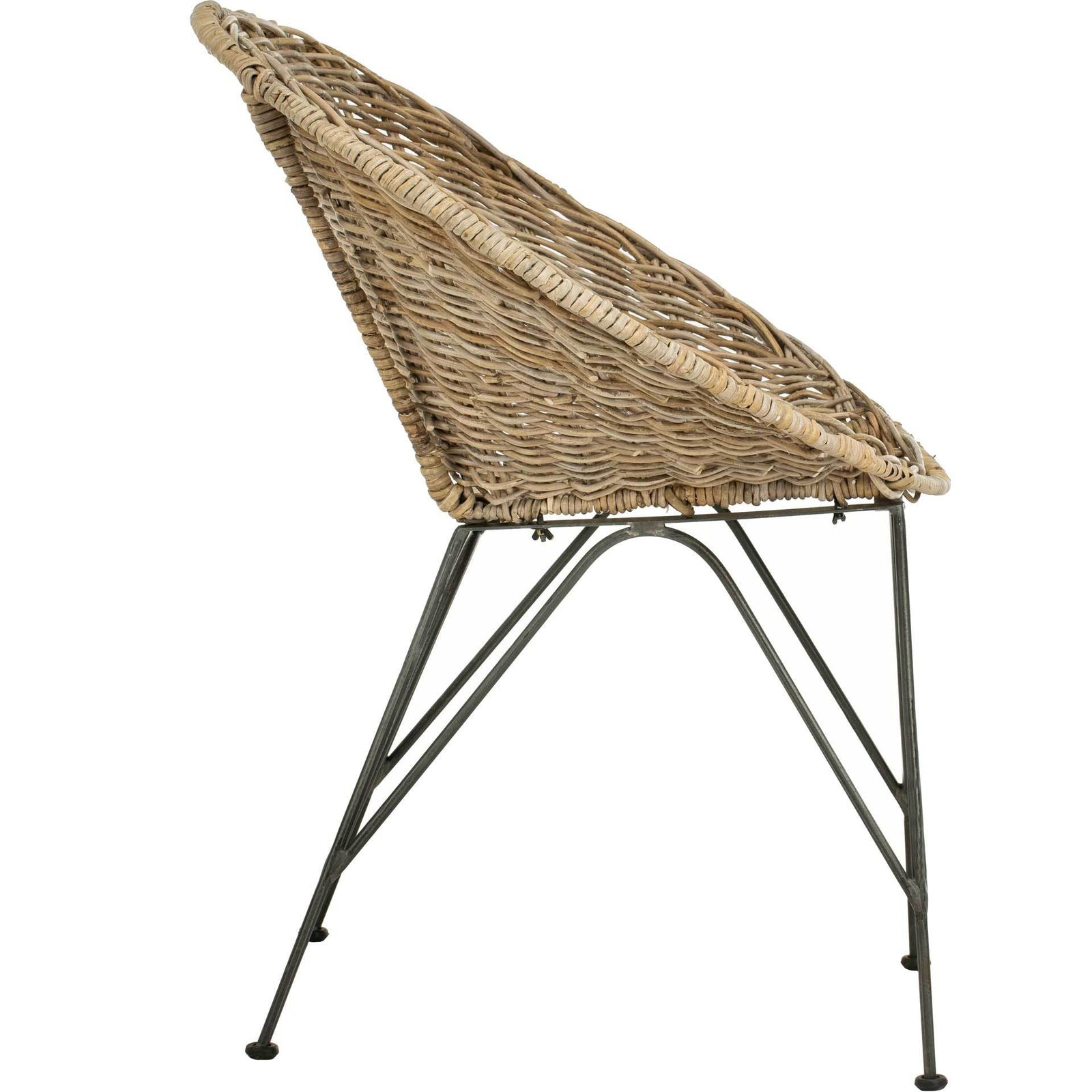 Sienna Rattan Accent Chair Gray Wash/Dark Steel