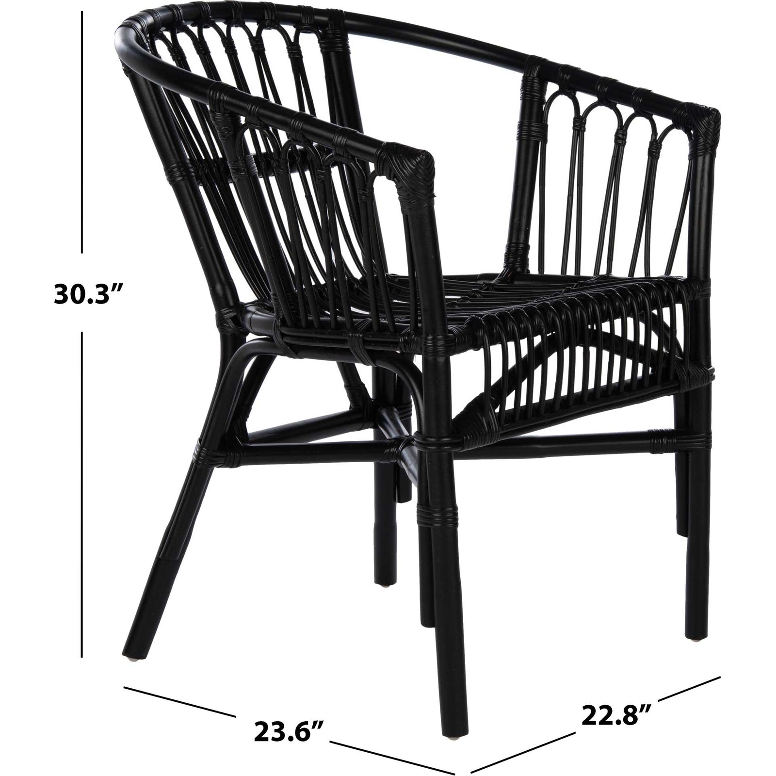 Adhara Rattan Accent Chair Black (Set of 2)
