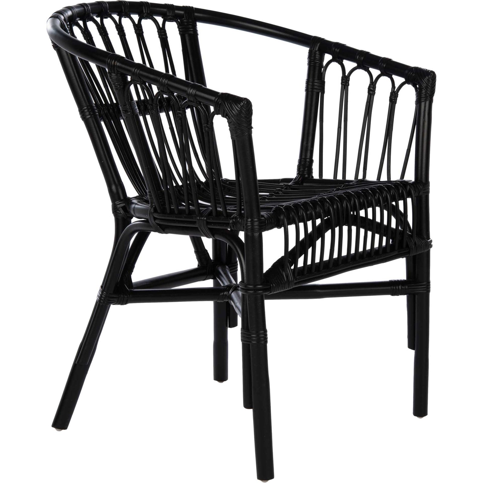 Adhara Rattan Accent Chair Black (Set of 2)