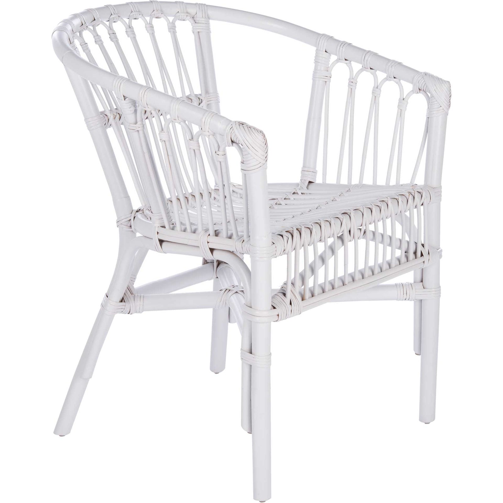 Adhara Rattan Accent Chair White (Set of 2)