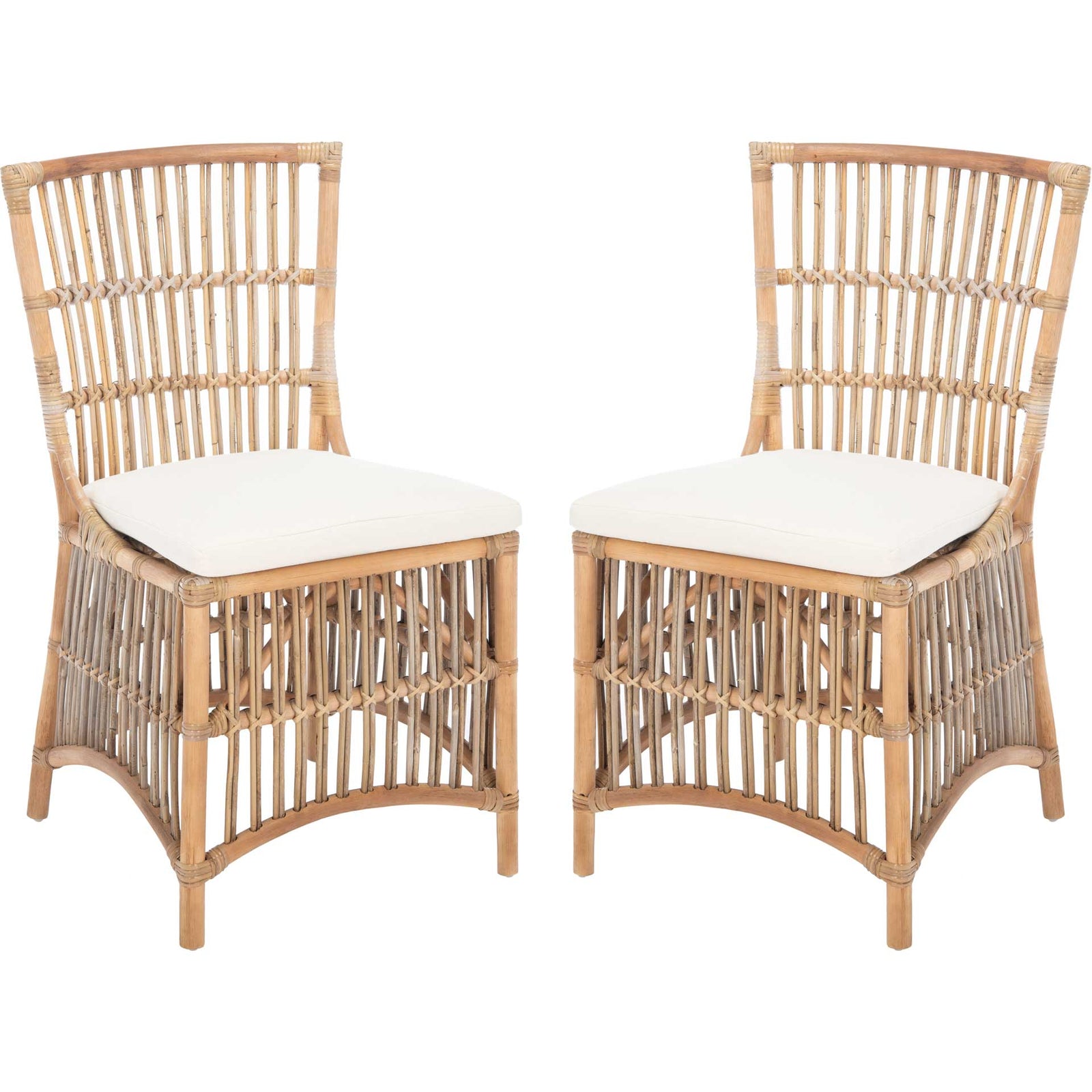 Erapel Rattan Accent Chair Gray White Wash (Set of 2)