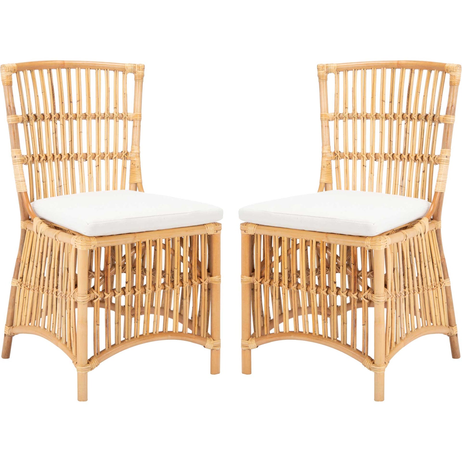 Erapel Rattan Accent Chair Natural/White (Set of 2)