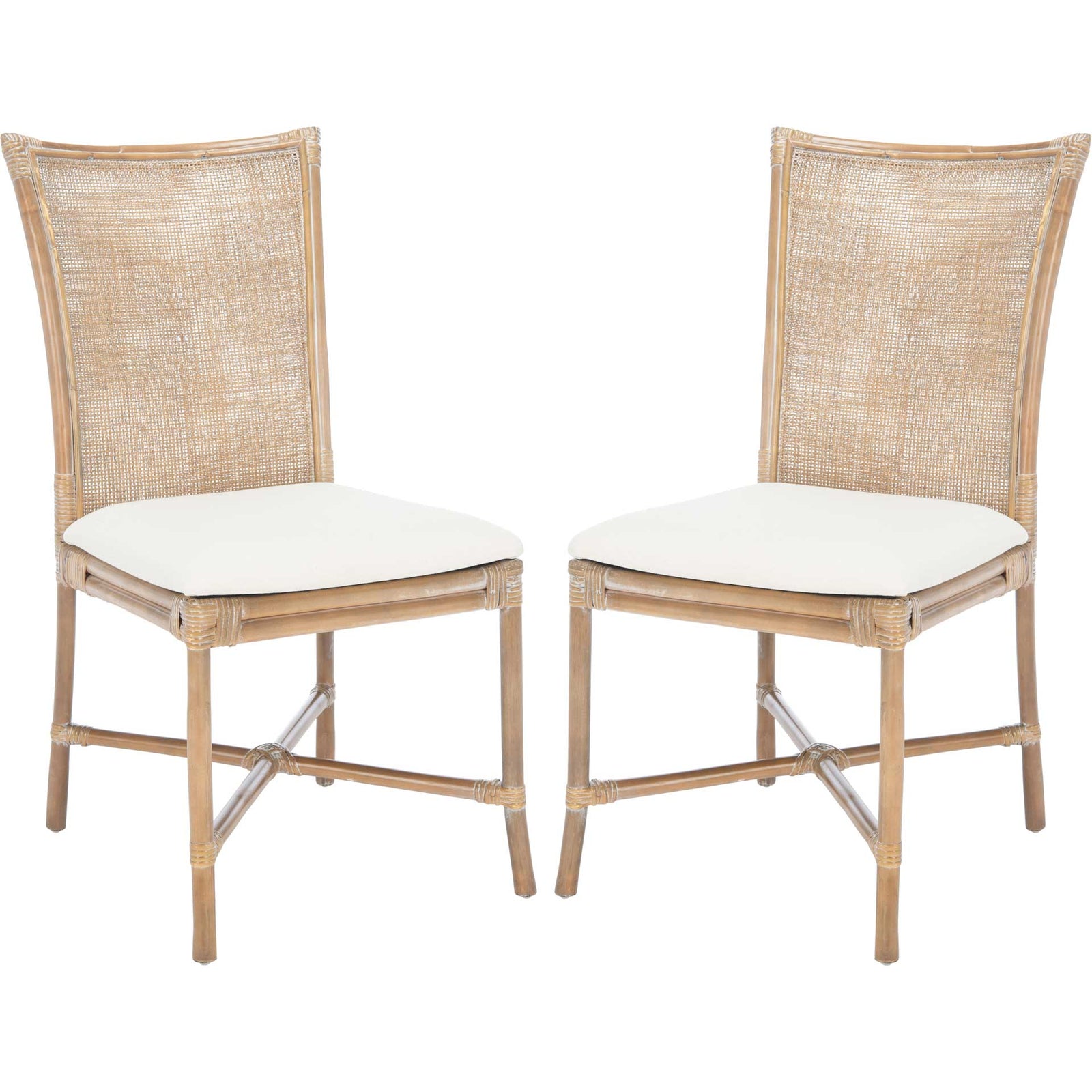 Charlee Rattan Accent Chair Gray White Wash (Set of 2)