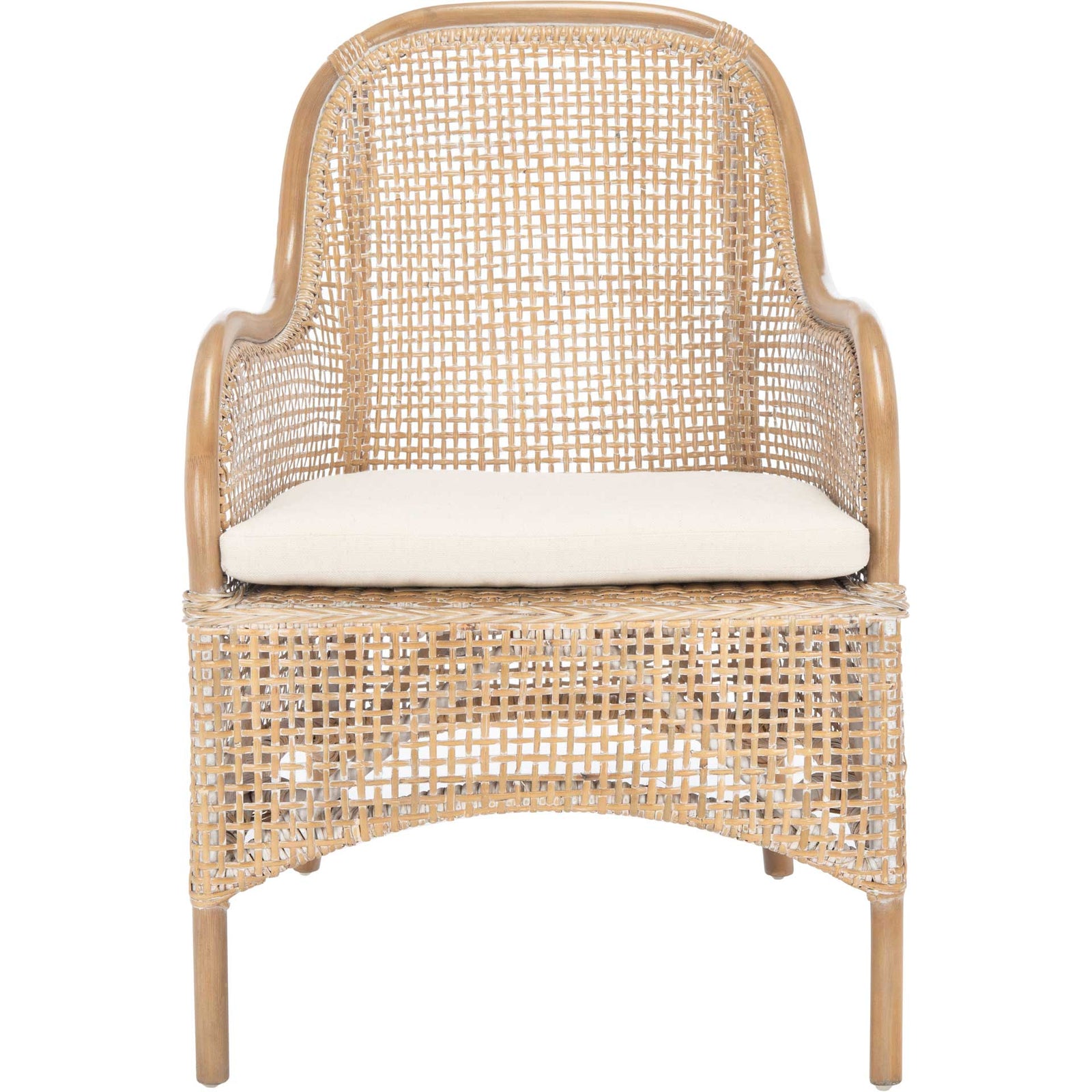 Chantel Rattan Accent Chair Gray White Wash
