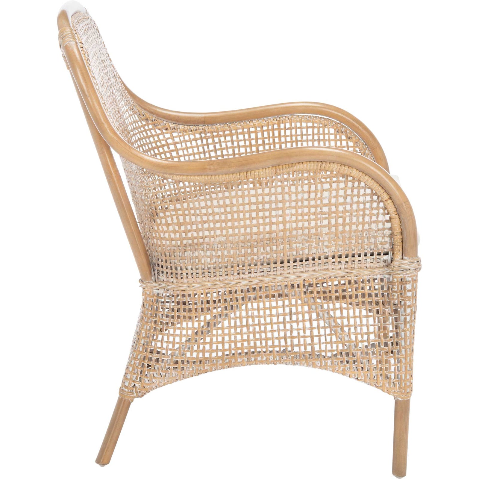 Chantel Rattan Accent Chair Gray White Wash