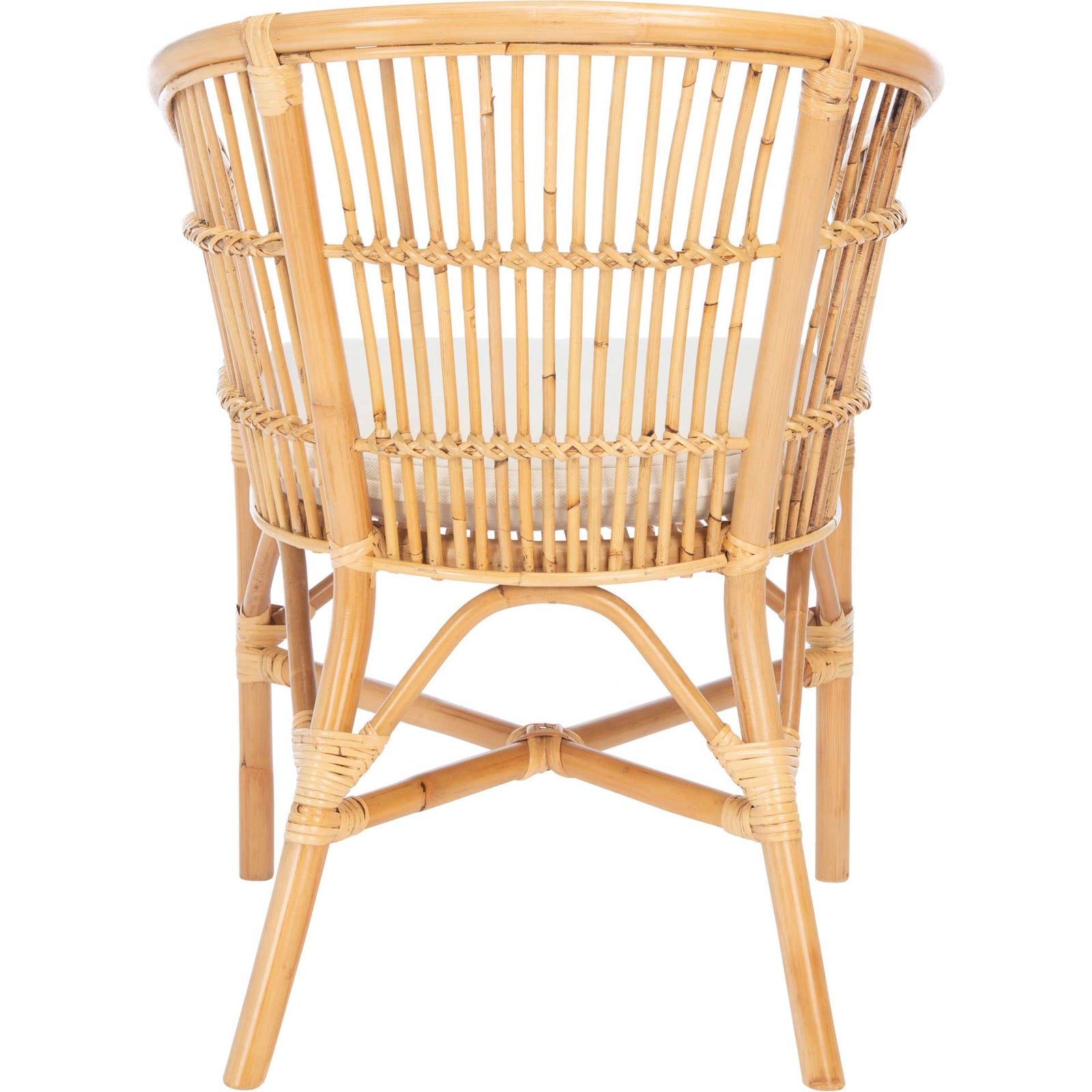 Olivya Rattan Accent Chair With Cushion Natural/White