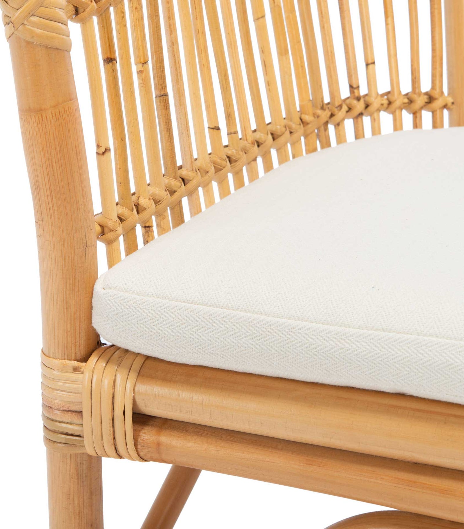 Olivya Rattan Accent Chair With Cushion Natural/White