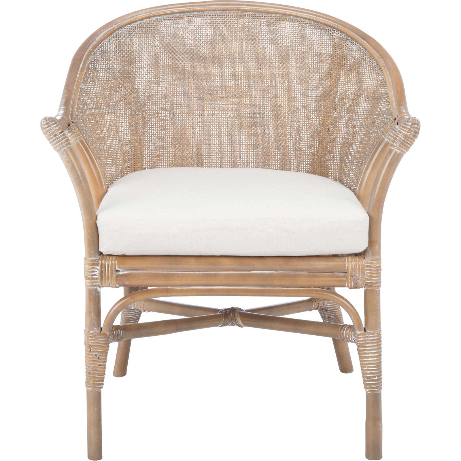 Dulcinea Rattan Accent Chair Gray White Wash