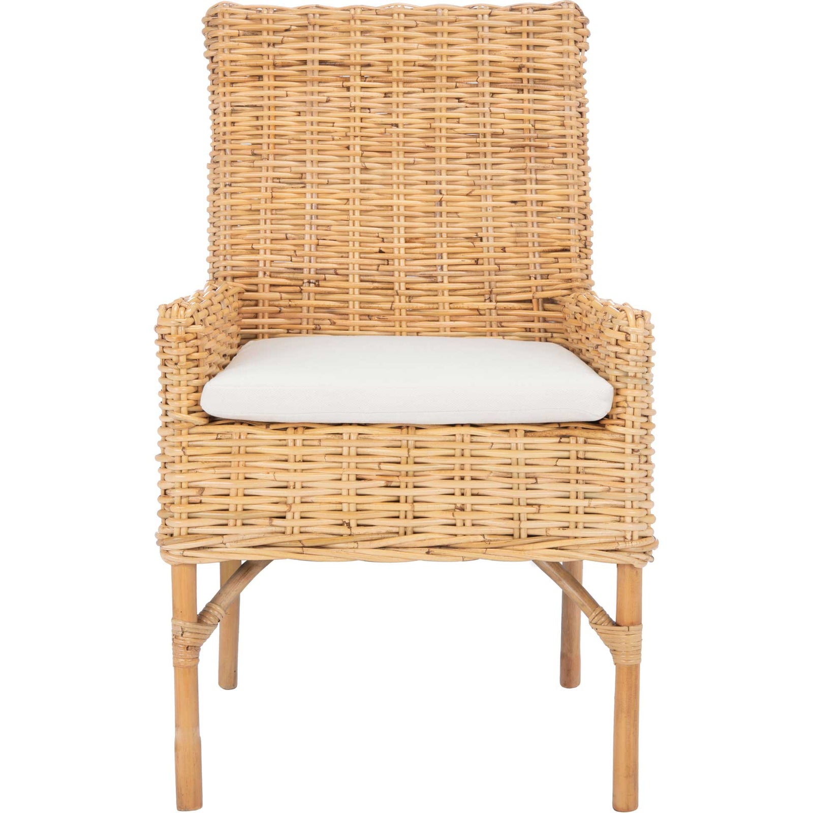 Nabbi Rattan Accent Chair With Cushion Natural/White