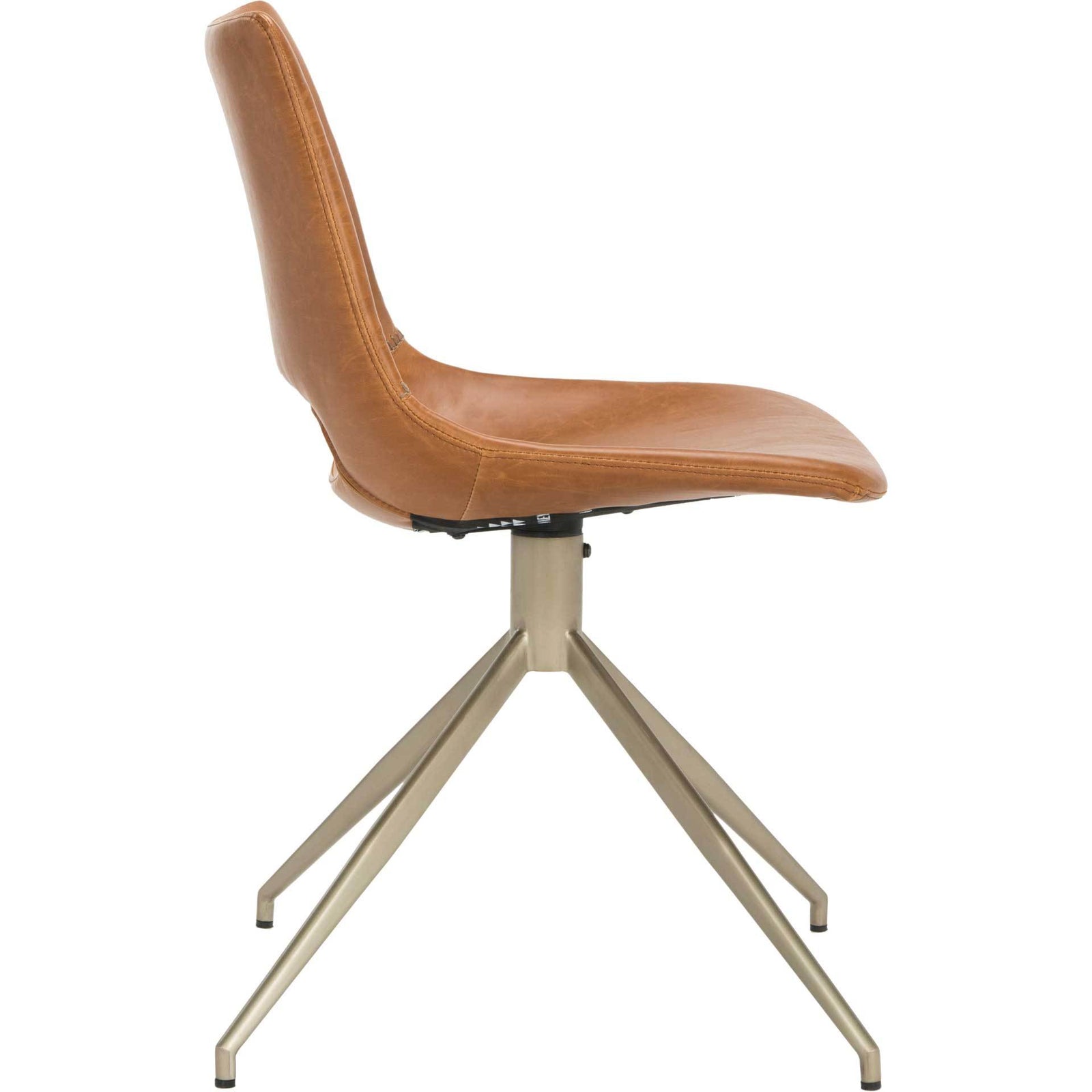 Dalary Leather Swivel Chair Light Brown (Set of 2)