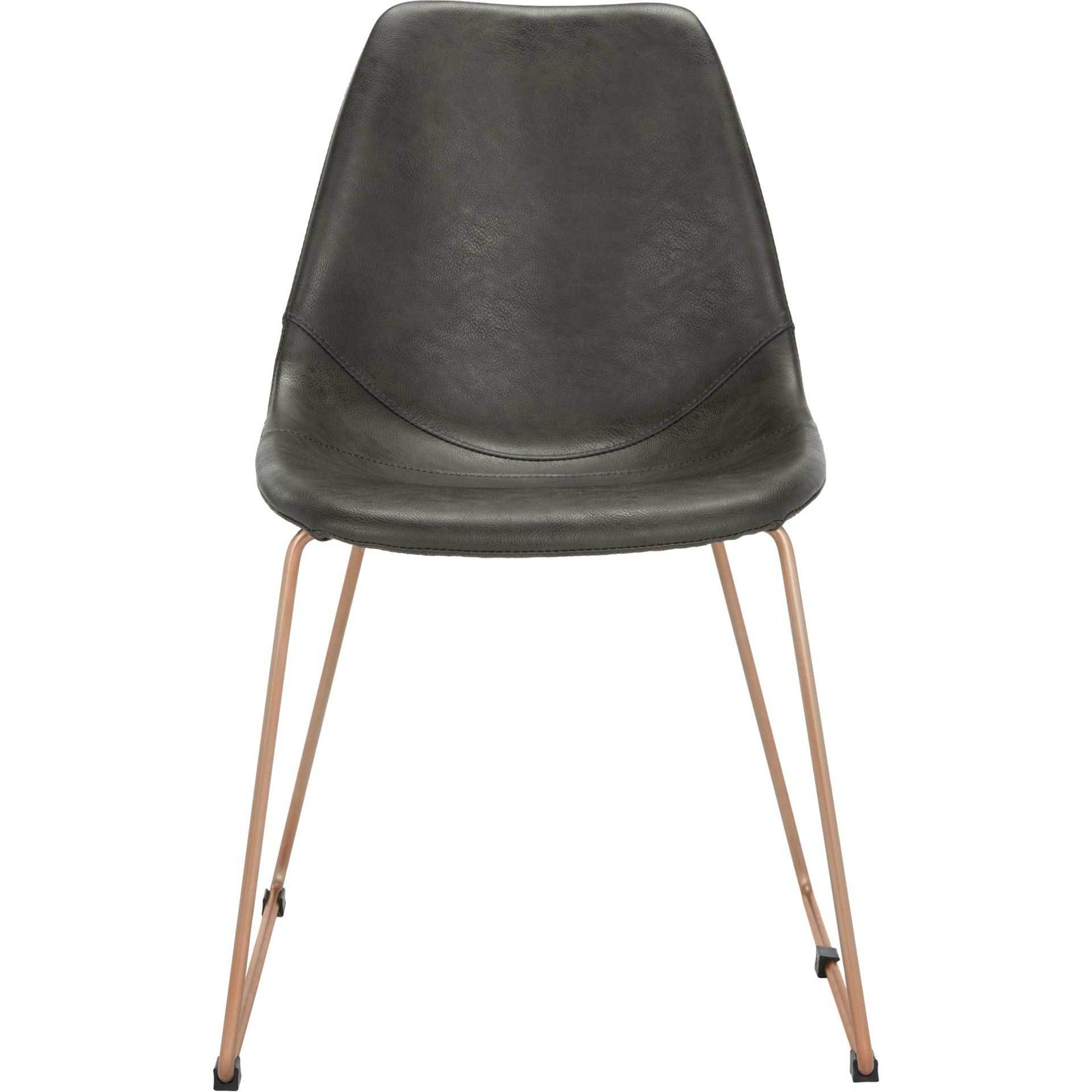 Dorothy Leather Side Chair Gray (Set of 2)