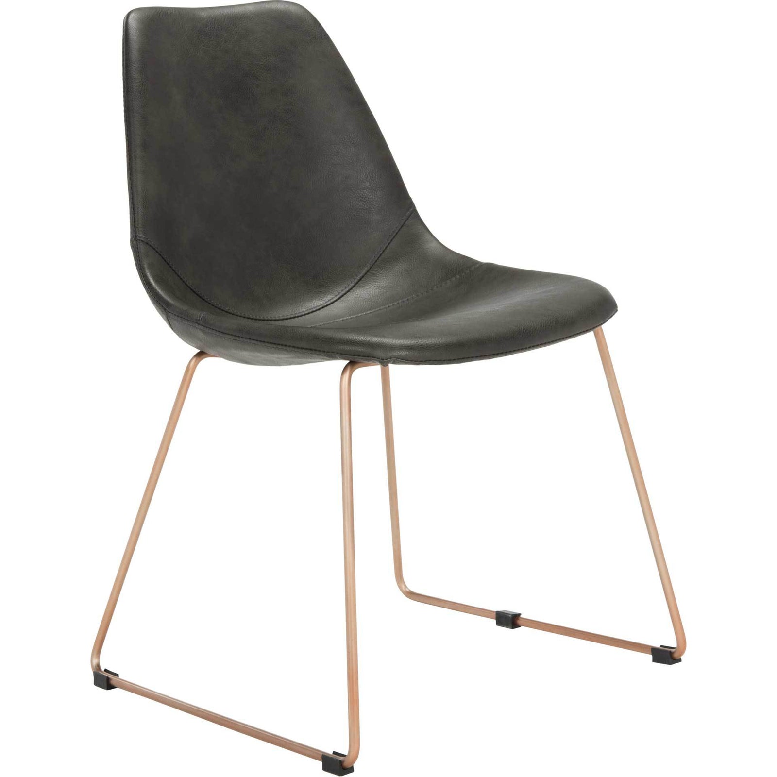 Dorothy Leather Side Chair Gray (Set of 2)