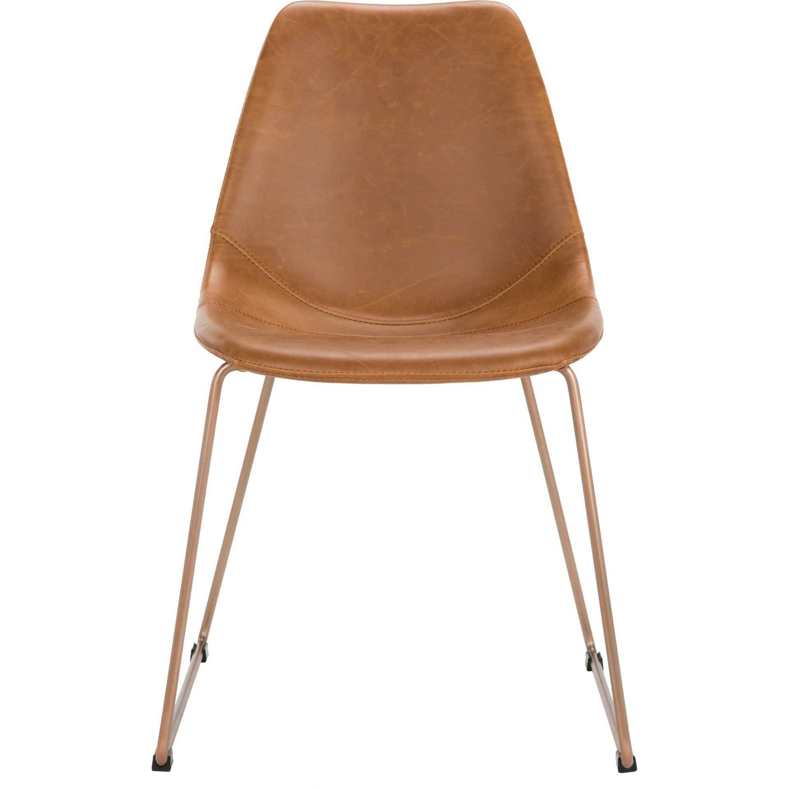 Dorothy Leather Side Chair Light Brown (Set of 2)