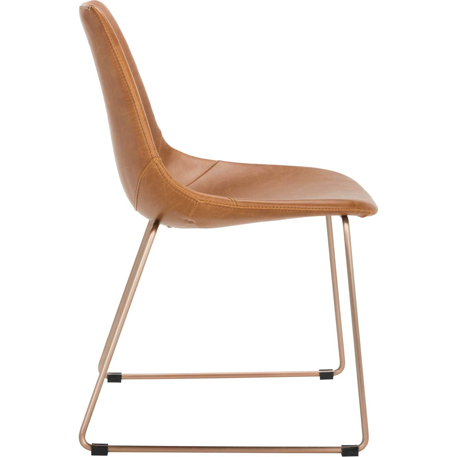 Dorothy Leather Side Chair Light Brown (Set of 2)