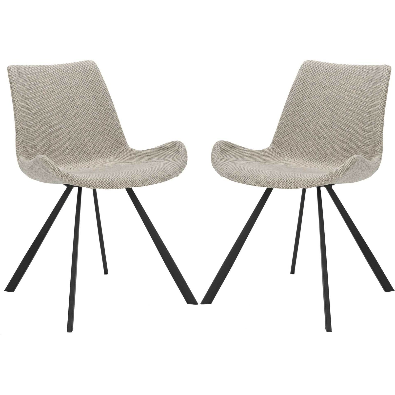 Tegan Side Chair Light Gray/Black (Set of 2)