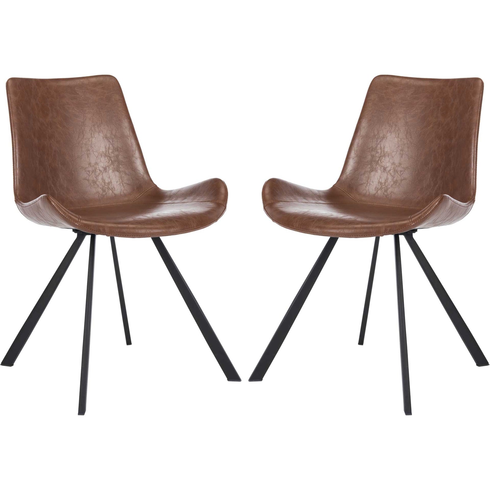 Tegan Dining Chair Medium Brown/Black (Set of 2)