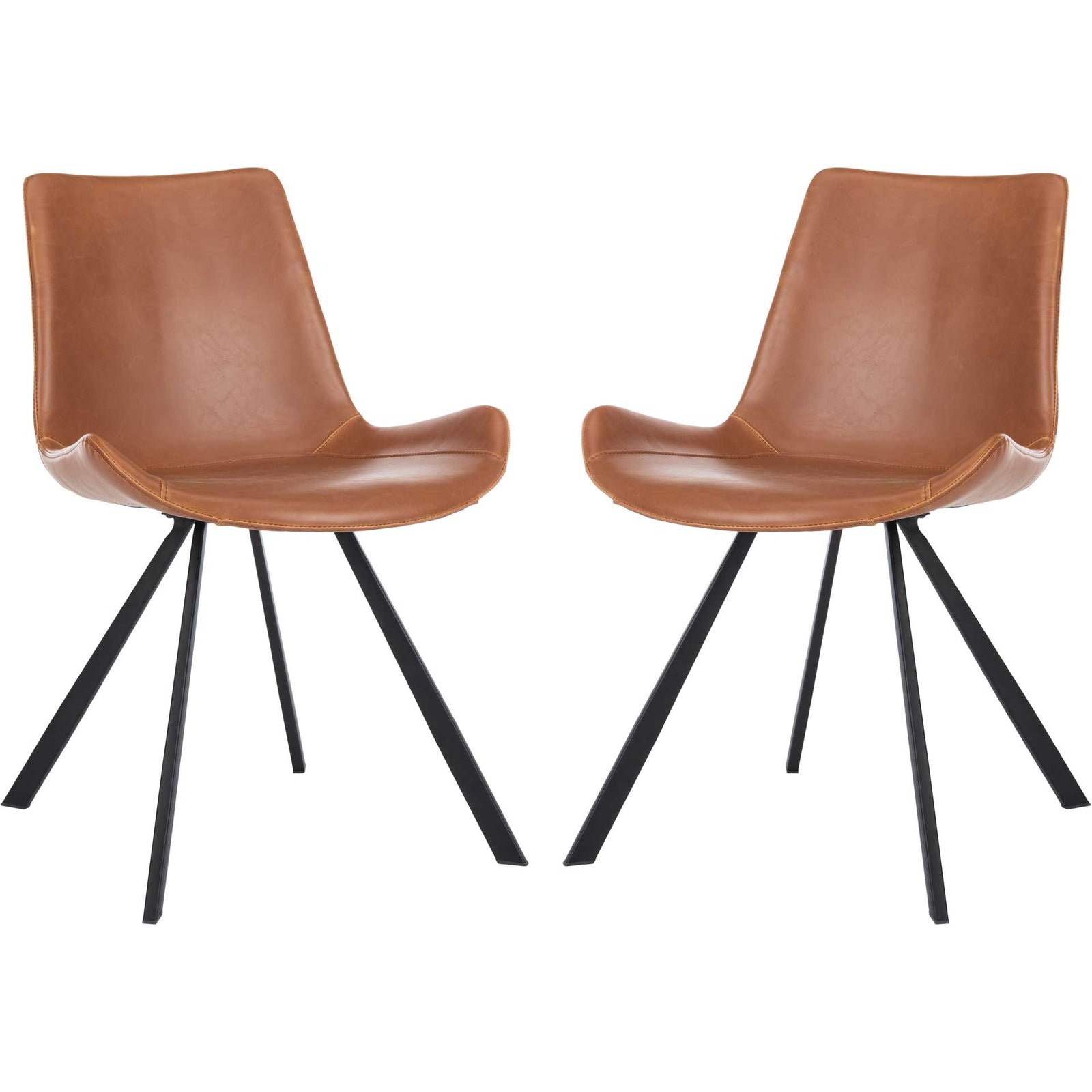 Tegan Dining Chair Cognac/Black (Set of 2)