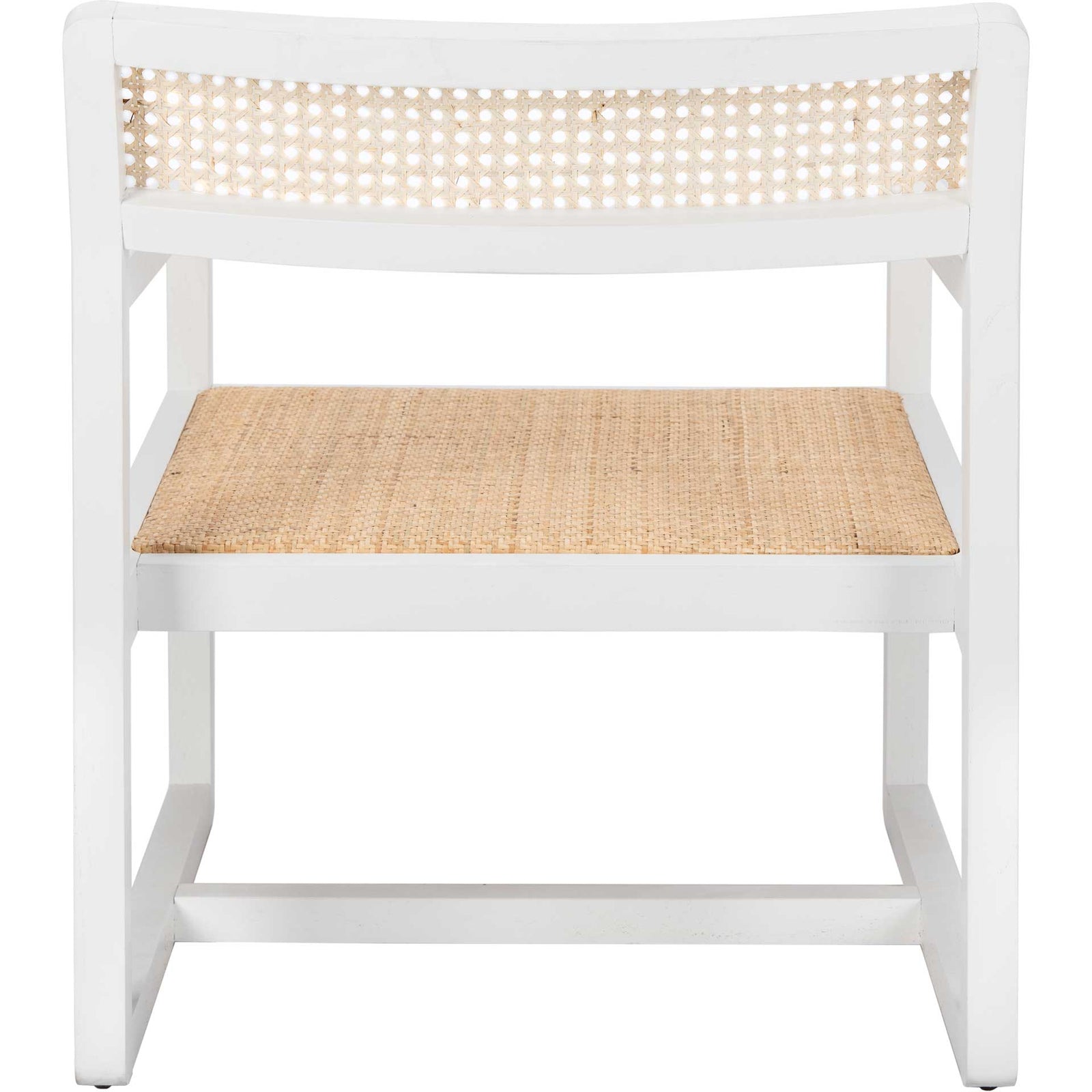 Lucy Cane Accent Chair White/Natural