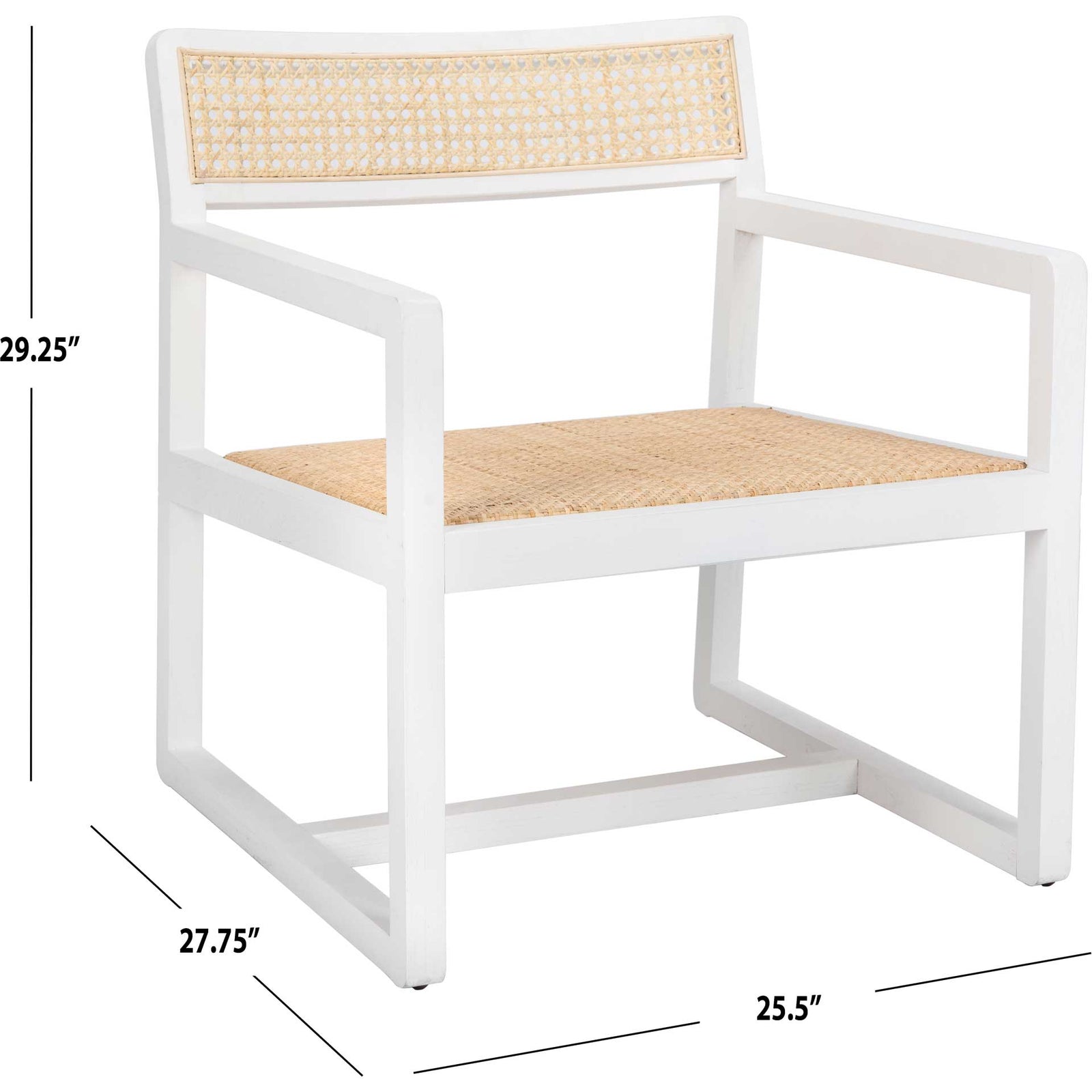 Lucy Cane Accent Chair White/Natural